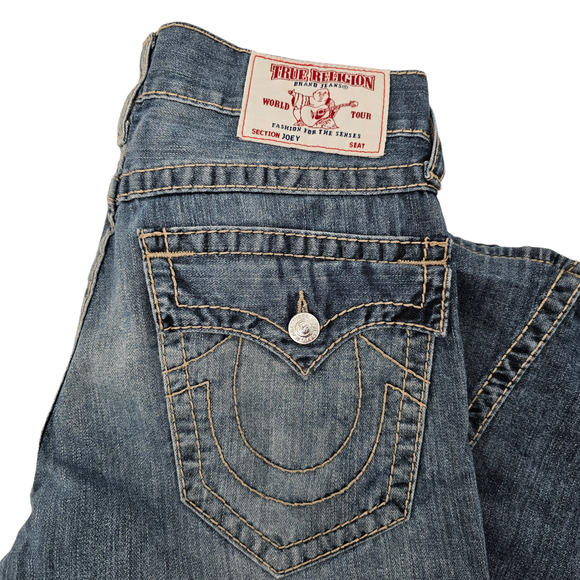 True Religion Joey Flare Jeans Size 31 Y2K Low Rise - Picture 10 of 16